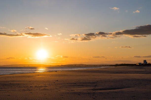 istock Sunset on Couchant beach, in La Grande-Motte 1471005030