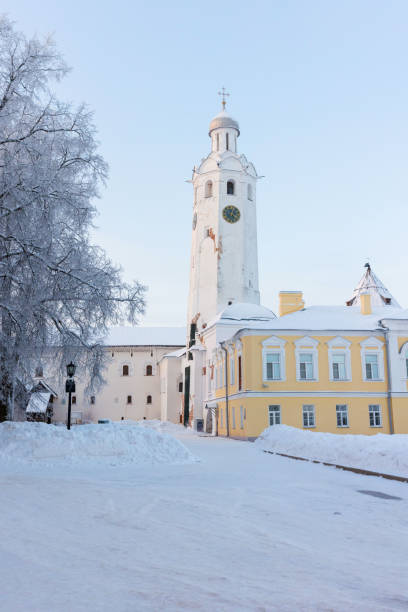 istock Evfimievskaya bell tower on a winter day, vertical street view 1471010766