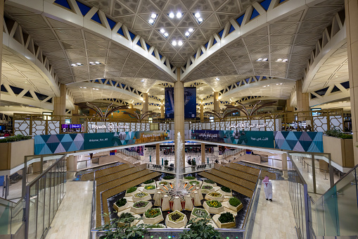Riyadh, Saudi Arabia - February 26, 2023 : General view of the King Khalid International Airport in Riyadh, Saudi Arabia.