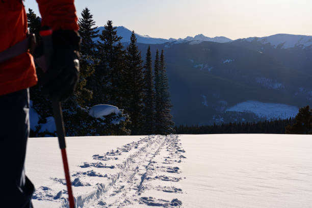 istock Outdoor Adventure Ski Touring with Scenic Mountain Backdrop 1471014976