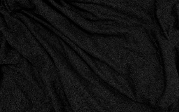 istock close up ripple dark black fabric cloth background texture. crumpled luxurious, elegant fabric background and texture. abstract sensual background, empty template. selective focus. 1471015461