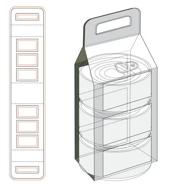 Vector illustration of Can Carrier Sleeve Package
