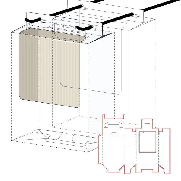 Vector illustration of Small Retail Box with Blueprint