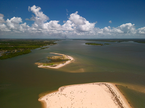 Mouth of the São Francisco River between the states of Sergipe and Alagoas on the northeast coast of Brazil