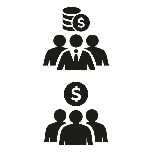 Investors or sponsors team icon on white background. Investors or sponsors team icon on white background. Vector illustration financial occupation stock illustrations