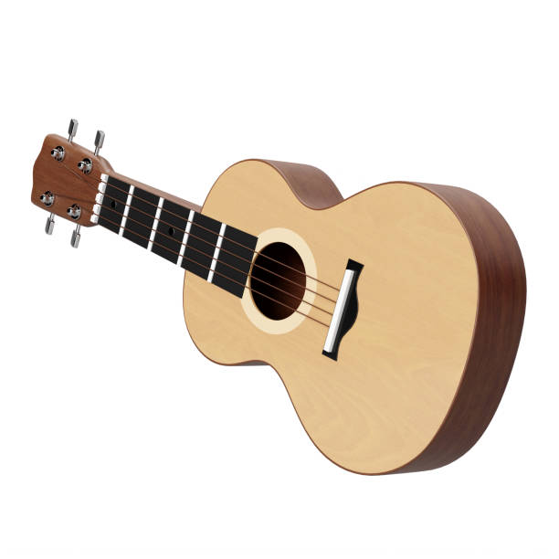 istock Cute cartoon style 3d guitar with wood texture realistic render isolated on white background with clipping path 1471023259