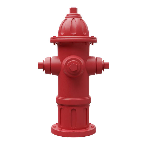 istock Red steel fire hydrant isolated on white background with clipping path 3d render illustration 1471023260