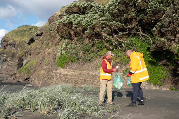 istock Residents Collecting Rubbish Along the Beach 1471023338