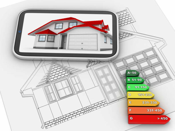 istock Plan and House on the Tablet PC - Graph Energy Efficiency 1471039595