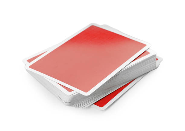 Playing cards on a red background
