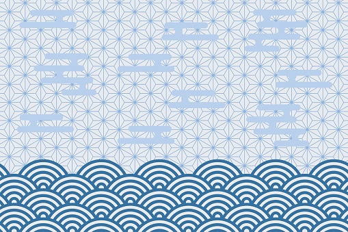 Japanese pattern SEIGAIHA background material vector illustration material