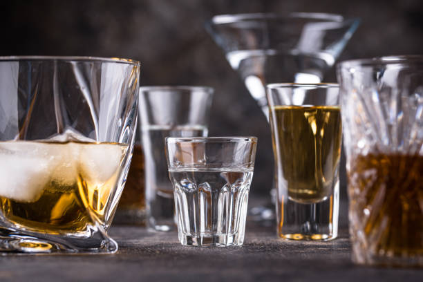 istock Assortment of various strong alcohol drinks 1471048690