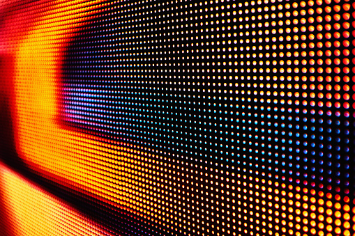 Abstract close-up view of a modern electronic billboard.