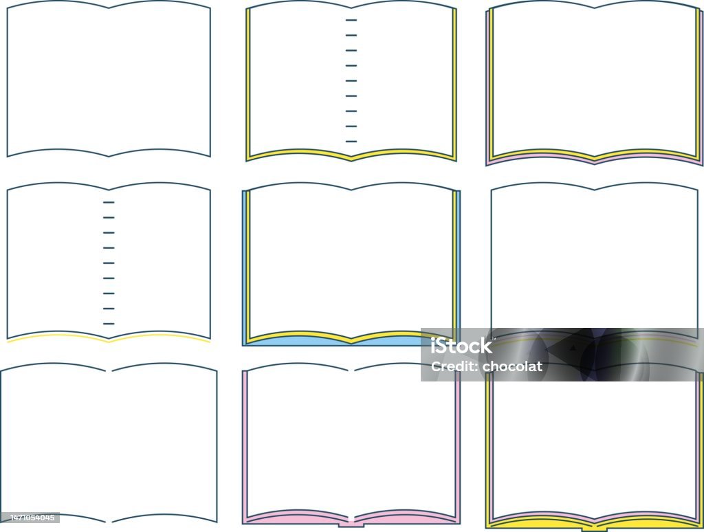 Frame Bool Book Frame Set Stock Illustration - Download Image Now - Blank, Book ...