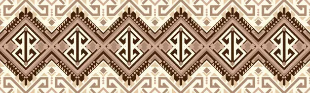 Vector illustration of Geometric ethnic patterns.Pixel pattern. Traditional Design. Border Aztec ornament. folklore ornament for ceramics EP.1