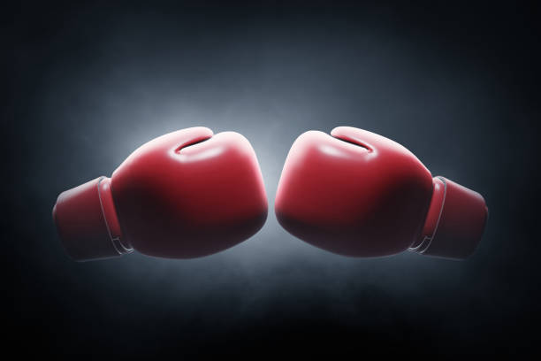 istock Red boxing gloves on dark background 3d illustration 1471064286