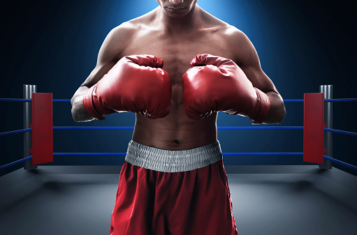 Boxer on the ring, sport theme