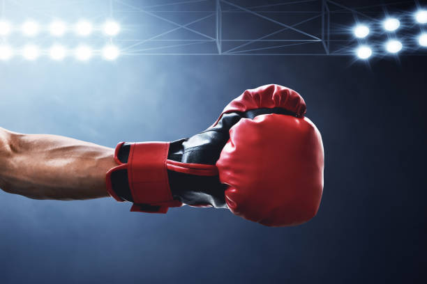 istock Red boxing gloves, sport theme 1471065189