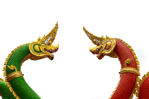 naga 2 the green red gold facing a white background