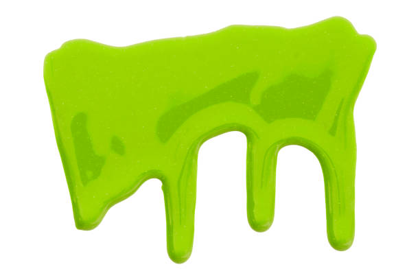 istock Green, lime green with pigments flowing down. Isolated on white background. 1471079776