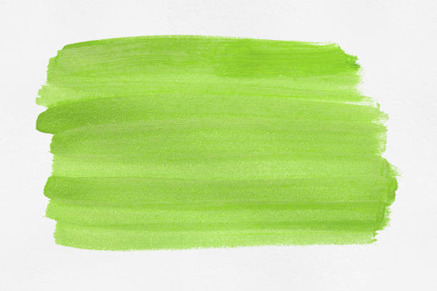 istock Lime green brush isolated on white paper background. 1471080362