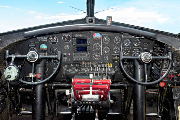 An instrument panel from a small airplane.