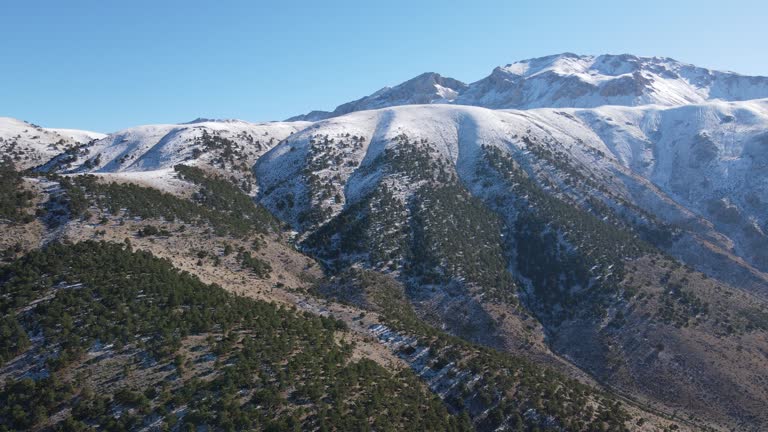 Snowy peaks by drone