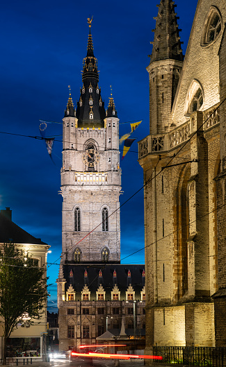 The Belfry of Ghent was completed in 1380 and is a UNESCO World Heritage site.