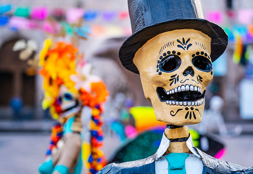Catrinas are skeletons that are typically displayed during the Day of the Dead in Mexico.