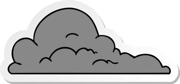 Vector illustration of hand drawn sticker cartoon doodle of white large clouds