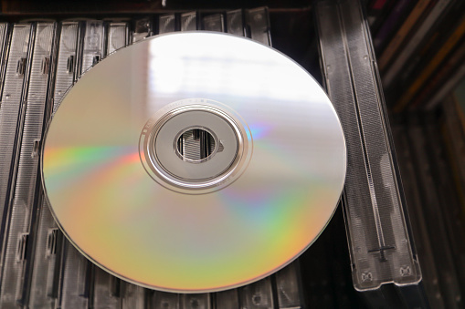 Compact disc on CD covers or DVD disc example