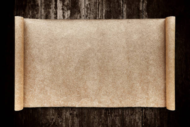 Blank brown paper on wood background