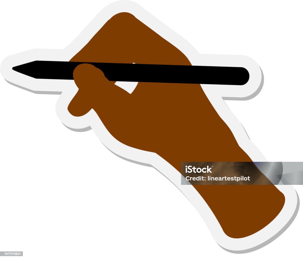 Vector Hands Using Computer Hand Using Computer Stylus Sticker Stock Illustration - Download Image ...