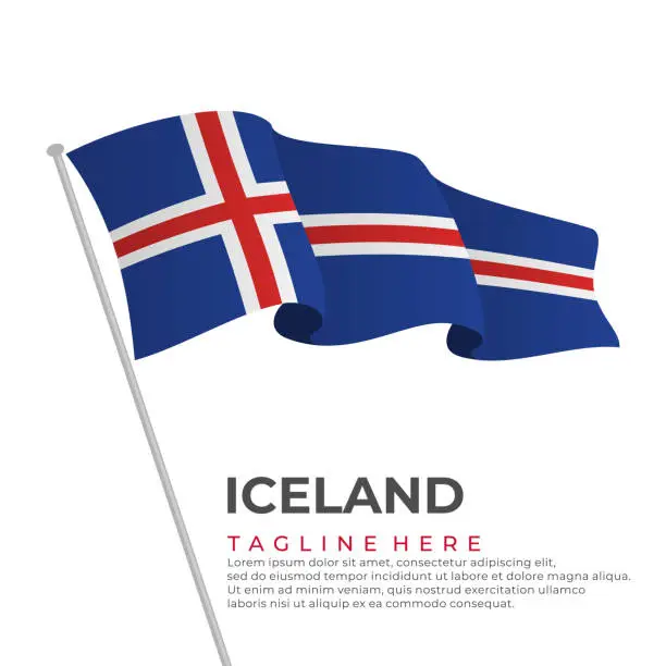 Vector illustration of Template vector Iceland flag modern design