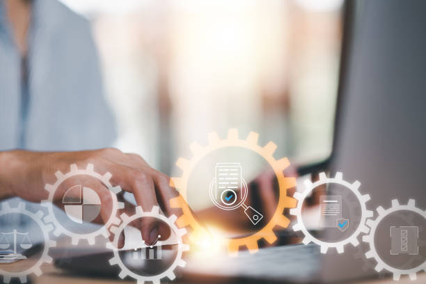 istock accountant Audit documents, quality assessment management With a checklist, business document evaluation process, market data report analysis and consulting, plan review process and assess correctness 1471120087