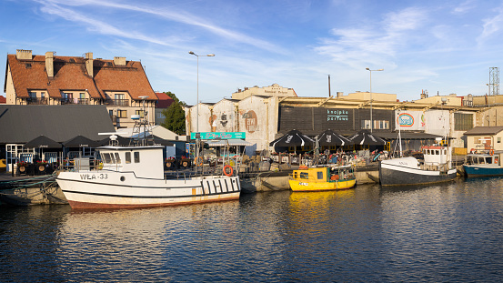Holidays in Poland  -  view of the fishing port in Hel, a small tourist town on the Hel Peninsula