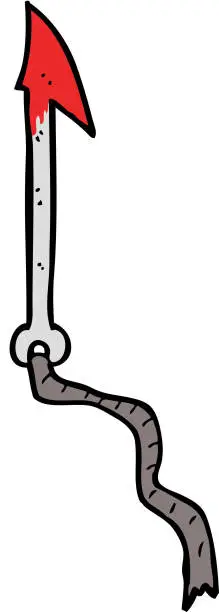 Vector illustration of cartoon harpoon