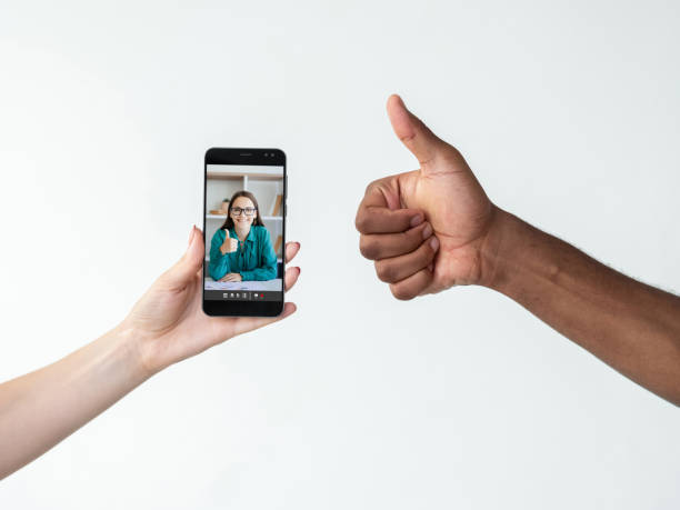 istock internet feedback satisfied business woman phone 1471128141