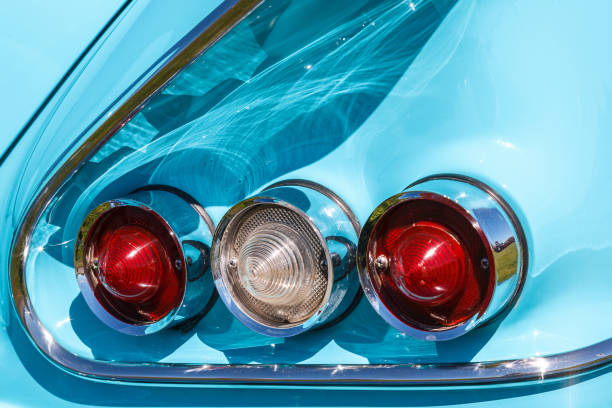 istock Tail Light on an old american classic car 1471130420