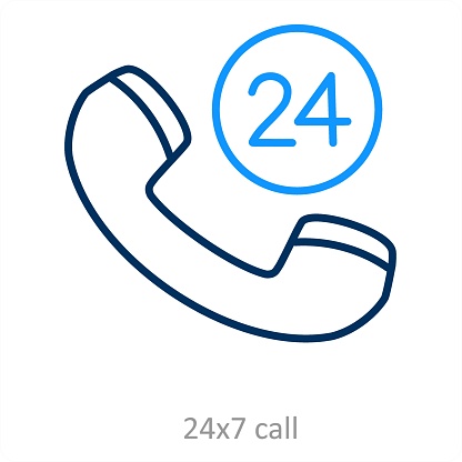 This is beautiful handcrafted pixel perfect Black and Blue Line Customer Support icon.