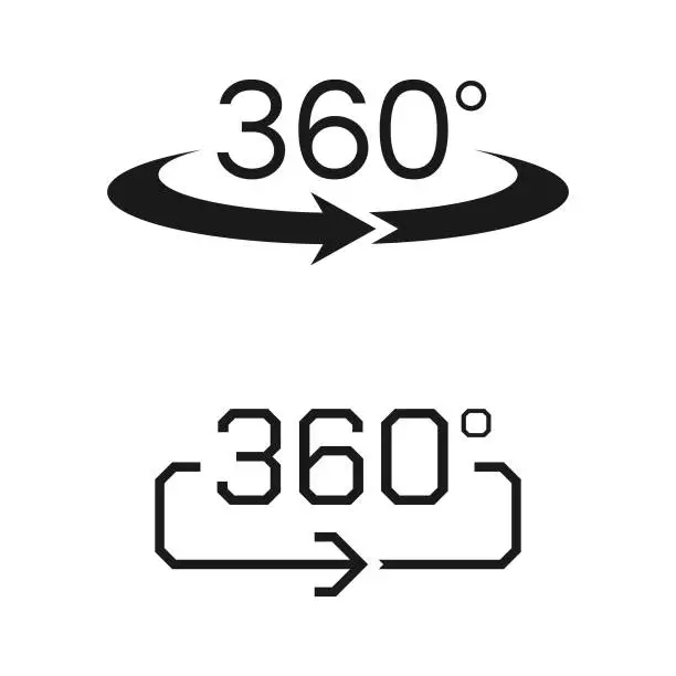 Vector illustration of 360 Degrees Icon Set.