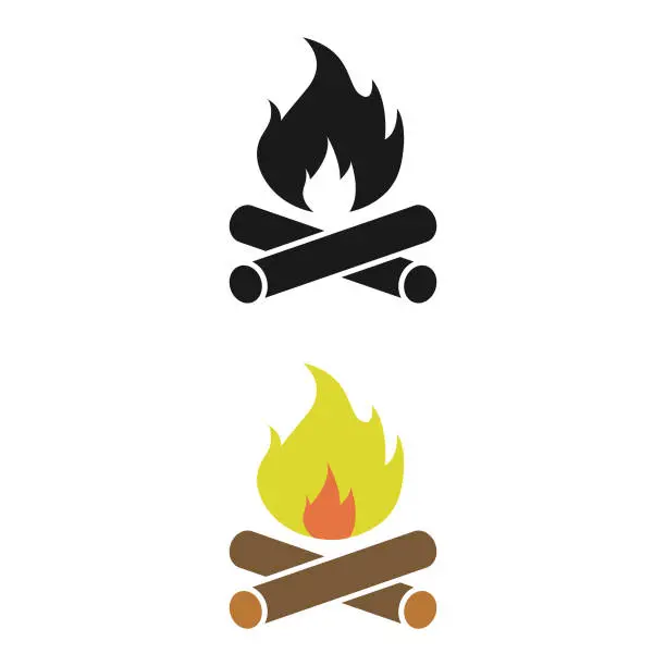 Vector illustration of Campfire Icon Flat Design.