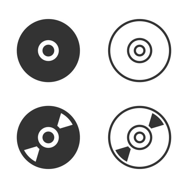 ilustrações de stock, clip art, desenhos animados e ícones de cd, dvd and blu-ray disc icon set. - blu ray disc