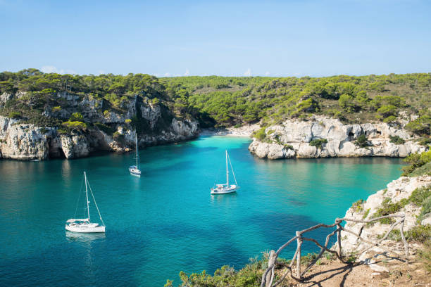 istock Sailboats in beautiful Mediterranean bay 1471142827