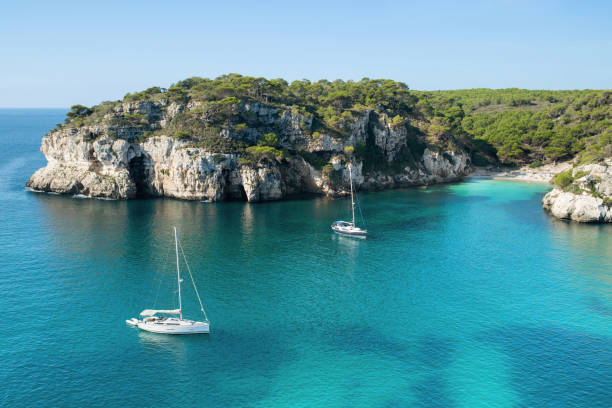 istock Sailboats in beautiful Mediterranean bay 1471144048