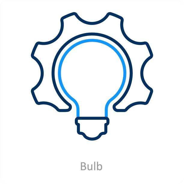 Bulb This is beautiful handcrafted pixel perfect Black and Blue Line Design icon. big idea stock illustrations