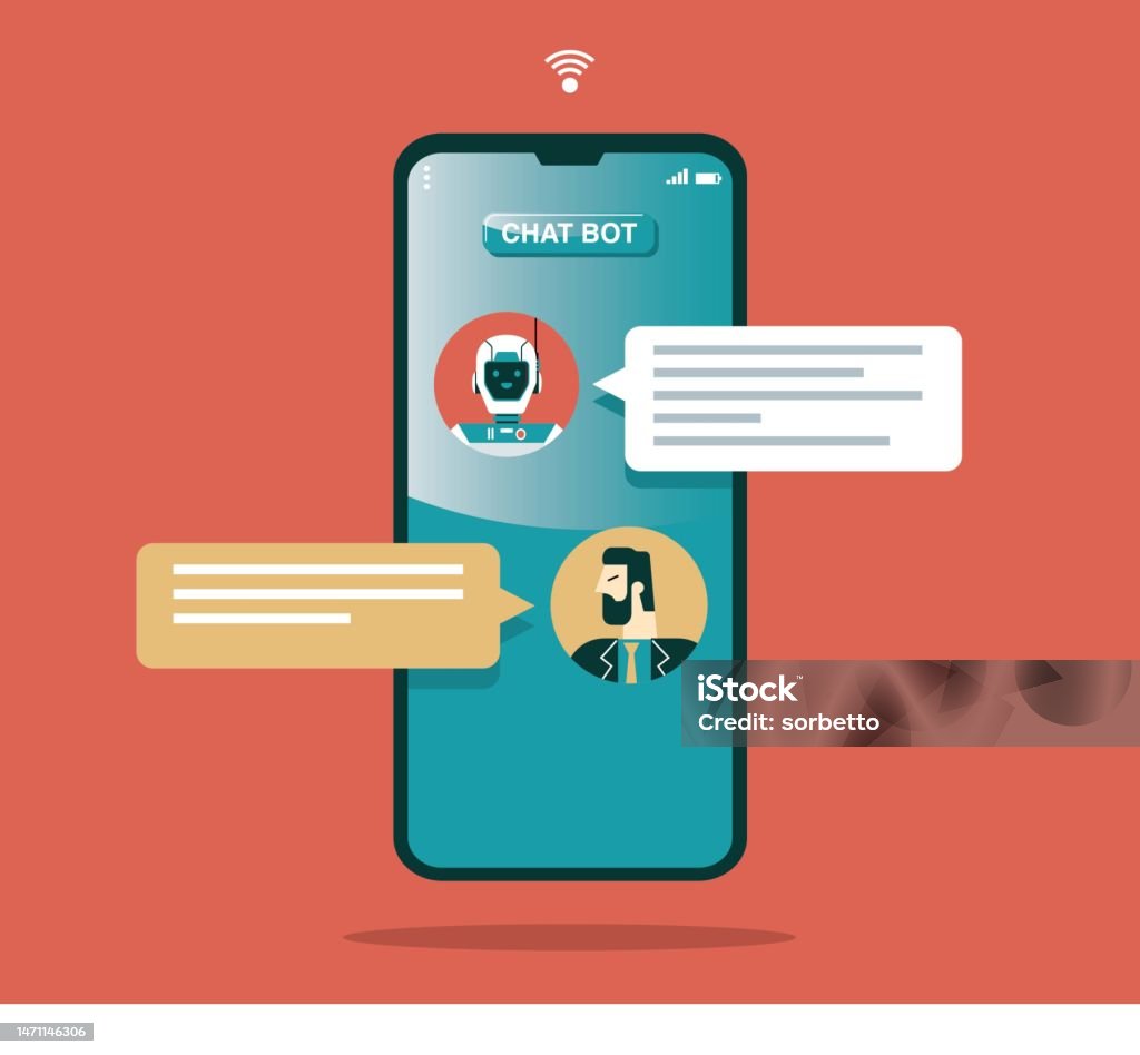 Chat Bot Figure Chat Bot Stock Illustration - Download Image Now - Applying, Artificial ...