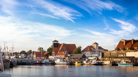 Holidays in Poland  -  view of the fishing port in Hel, a small tourist town on the Hel Peninsula