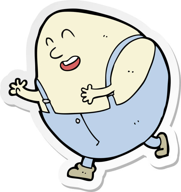 illustrations, cliparts, dessins animés et icônes de autocollant d’un personnage de dessin animé humpty dumpty egg - humpty dumpty nursery rhyme cartoon drawing