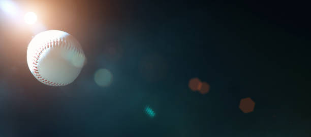 istock Baseball ball on the night background. 1471150663